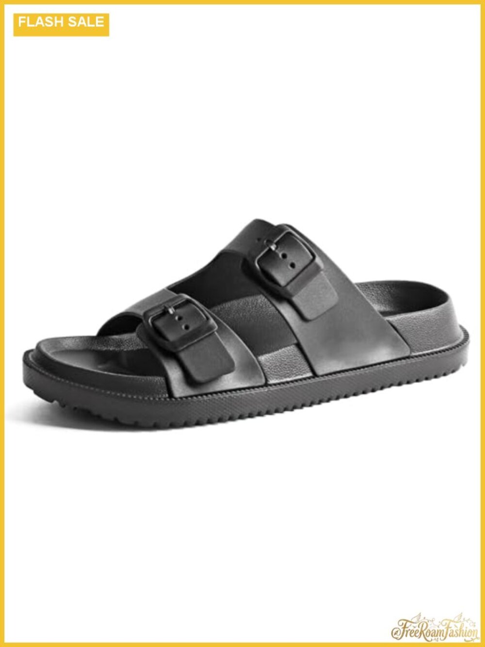 Arch Support Slides Double Buckle Adjustable EVA Footbed Comfort Sandals